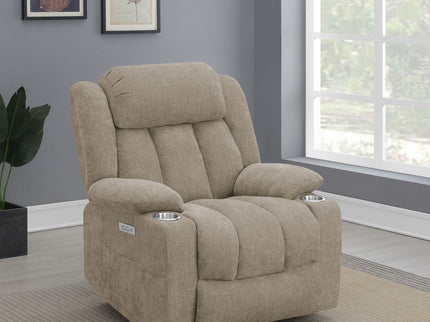 Beca - Upholstered Power Lift Recliner With Cupholders And USB Charging