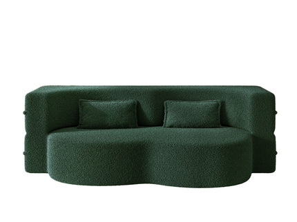 Modern Floor Sleeper Sofa Bed With 2 Pillows, Convertible Twin Size Folding Mattress For Living Room