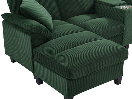 Modern U-Shaped Sectional Sofa With Storage Ottomans
