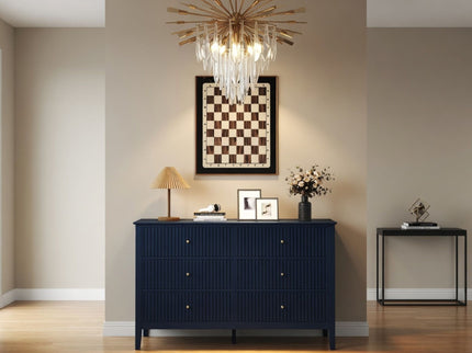 Modern 6 Drawer Fluted Dresser