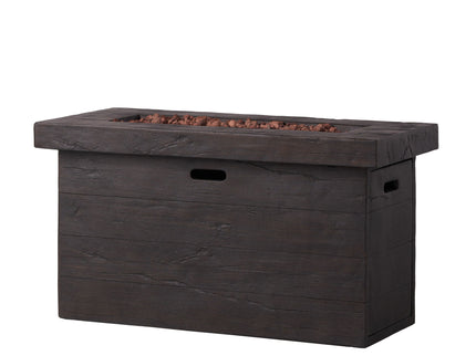 Custer - Rectangular Fire Pit 50, 000 Btu Magnesium Oxide - Brown