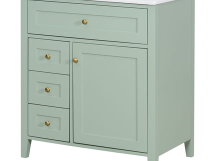 Modern Bathroom Vanity With Sink, 3 Drawers And Adjustable Shelf