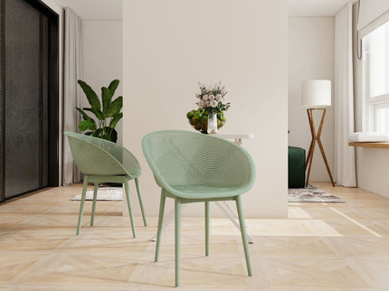2 Piece Durable Single Chair With Hollow Out Design