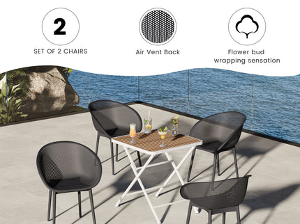2 Piece Durable Single Chair With Hollow Out Design