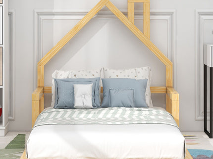 Floor Bed With House Shaped Headboard