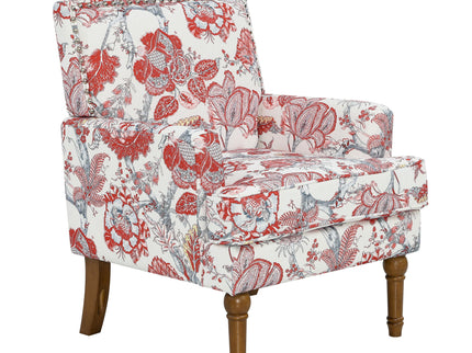 Floral Accent Armchair With Nailhead Trim