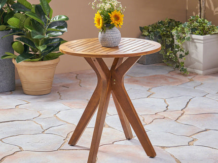 Stamford - Outdoor Bistro Table Acacia Wood X - Base - Teak