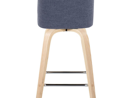 Toriano - Contemporary Fixed Height Counter Stool With Swivel With Square Footrest (Set of 2)