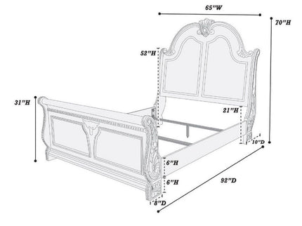 Queen Size Bed Panel Headboard And Footboard - Brown