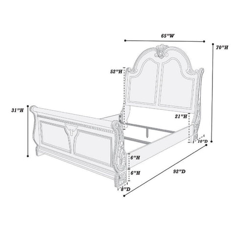 Queen Size Bed Panel Headboard And Footboard - Brown