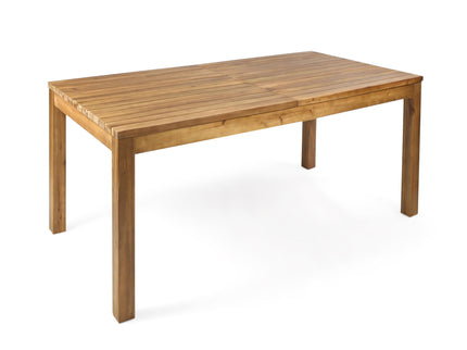 Wilson - Expandable Dining Table With Slat Design - Teak Acacia Wood