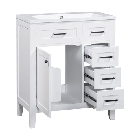Modern Bathroom Vanity With Sink Combo, 3 Drawers, Undermount Drop-In Sink