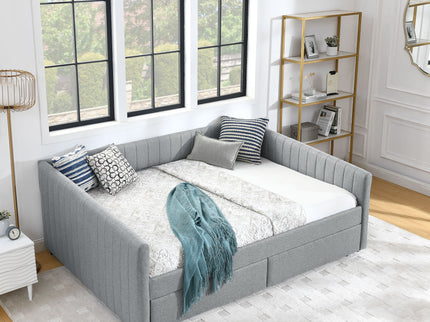 Upholstered Queen Daybed With 2 Drawers