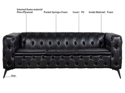 Square Arm Removable Cushion 3 Seater Sofa