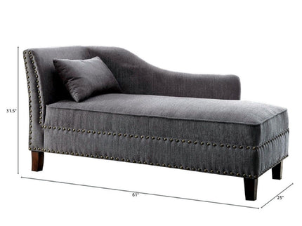 Chaise With Nailhead Trim And Plush Pillow