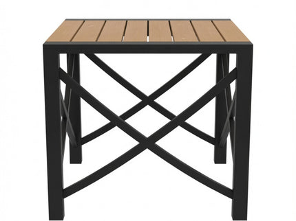 Square Outdoor Patio End Table - Black