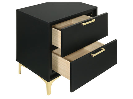 2 Drawer Rectangular Nightstand - Black