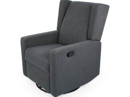 Landau Contemporary Fabric Upholstered Swivel Recliner