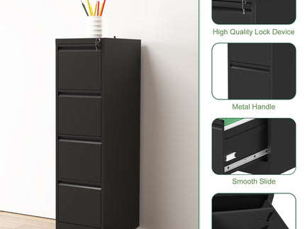 Drawer Metal Locking Vertical File Cabinet With Wheels Heavy Duty Lockable Storage
