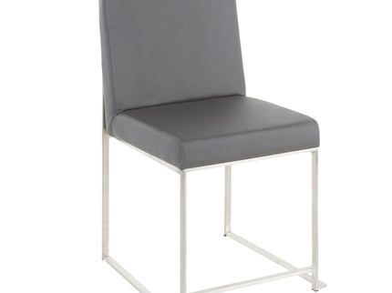 Fuji - High Back Contemporary Dining Set, Glass 5 Piece