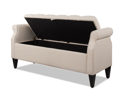 Jacqueline - Tufted Roll Arm Storage Bench