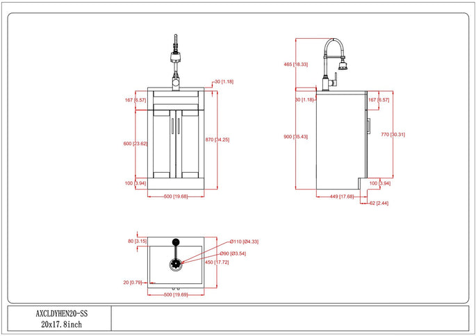 Hennessy - Deluxe Laundry Cabinet With Faucet And Stainless Steel Sink