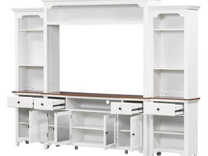 Extra Large TV Stand, Entertainment Center With Storage Cabinets
