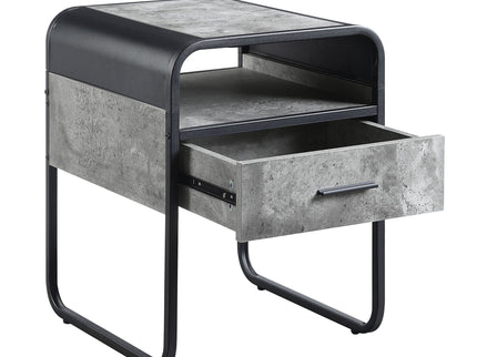 Raziela - End Table With Drawer - Black / Gray
