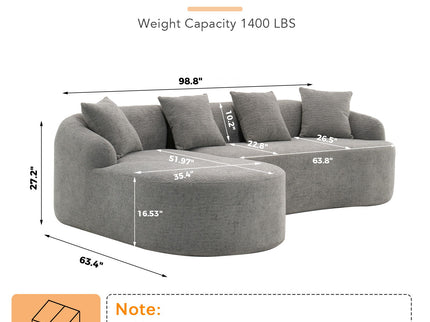 Combined Sofa With 4 Pillows