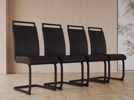 Modern Dining Chairs With High Back Upholstered Design Metal Legs