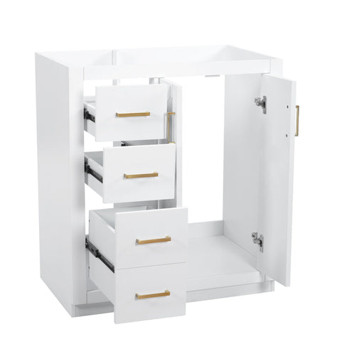 Retro Style Bathroom Vanity With 3 Drawers & Soft-Closing Doors