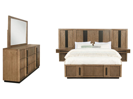 Moraga - 5 Piece Queen Bedroom Set With Fluted Panel Design - Ash Brown