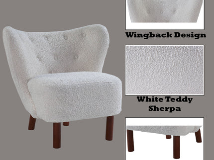 Zusud - Teddy Sherpa Accent Chair - White