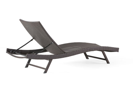 Kauai - Modern Style Wicker Chaise Lounge - Brown Multi