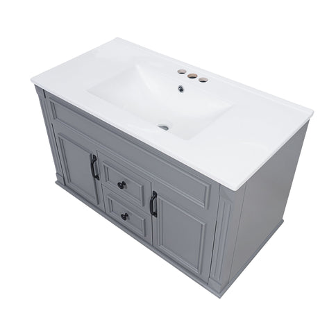 French Simple Style Wall Mounted Bathroom Cabinet With Sink