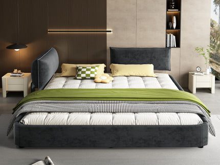 Cloud Bed Frame With Oversized Padded Movable Headboard