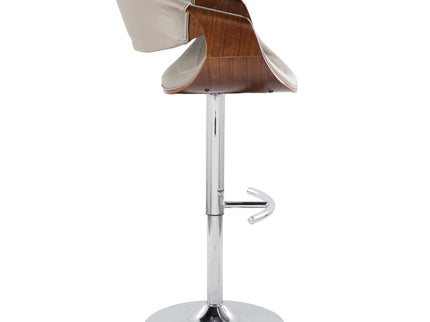 Symphony - Mid Century Modern Adjustable Barstool & Swivel With Rounded T Footrest (Set of 2)
