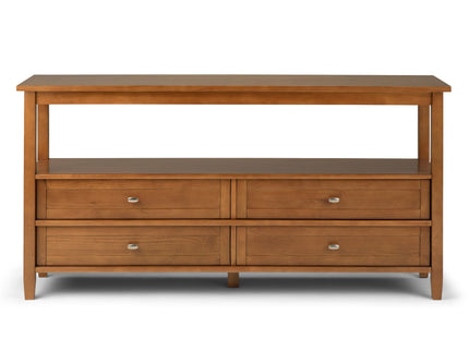 Warm Shaker - Wide Console Sofa Table - Light Golden Brown