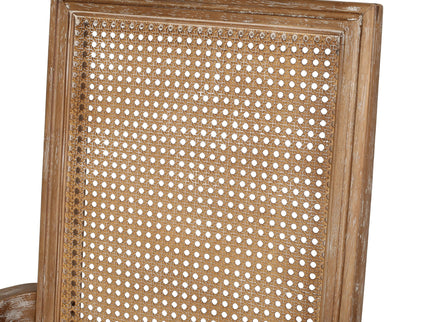 Upholstered Dining Chair With Cane Backrest