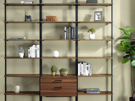 Wendell - 4 Shelf Storage Wall Bookshelf - Walnut