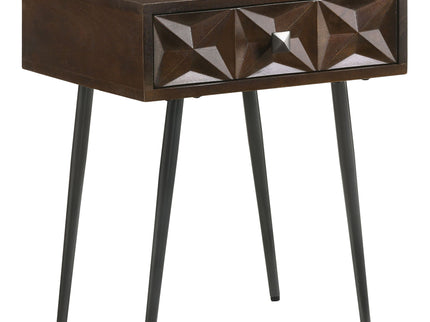 Gibson - Coffee 1 Drawer Rectangular Side Table With Angled Legs - Coffee