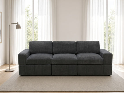 Oversized Modular Sectional Sofa 3 Piece Set For Living Room - Dark Gray
