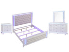 White / 4 Pc. Bed, Nightstand, Dresser, Mirror / Queen