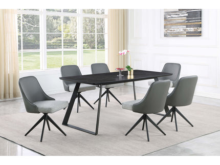 Smith - Rectangular Top Dining Table With 3 Drawers - Black