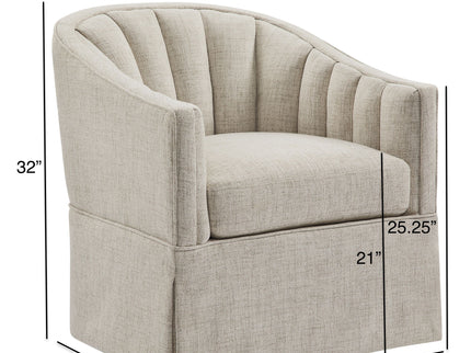 Solitude - Skirted Swivel Accent Chair With Hemp Like