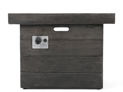 Anchorage - Wood Square Fire Pit 40, 000 Btu - Gray