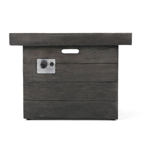 Anchorage - Wood Square Fire Pit 40, 000 Btu - Gray