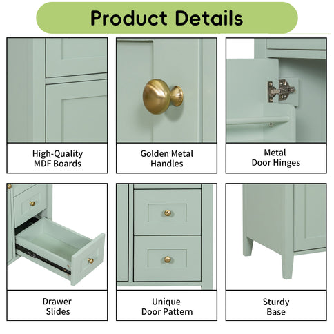 Bathroom Vanity With Sink, 3 Drawers And Adjustable Shelf, Freestanding Storage Unit