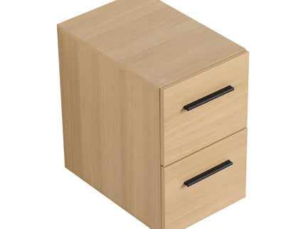 Floating Bathroom Vanity Drawer Base, Wall Mounted Storage With 2 Drawers - Light Oak