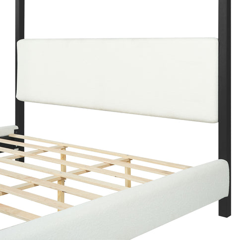 Modern Canopy Bed With Upholstery